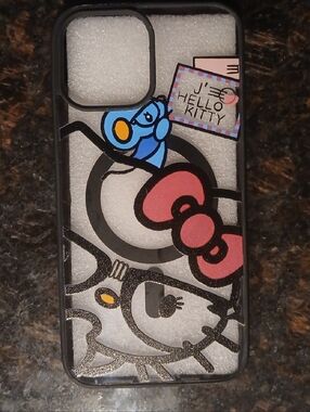 Hello Kitty Black Case with Pink Bow and Blue Character Accents - Hello Kitty